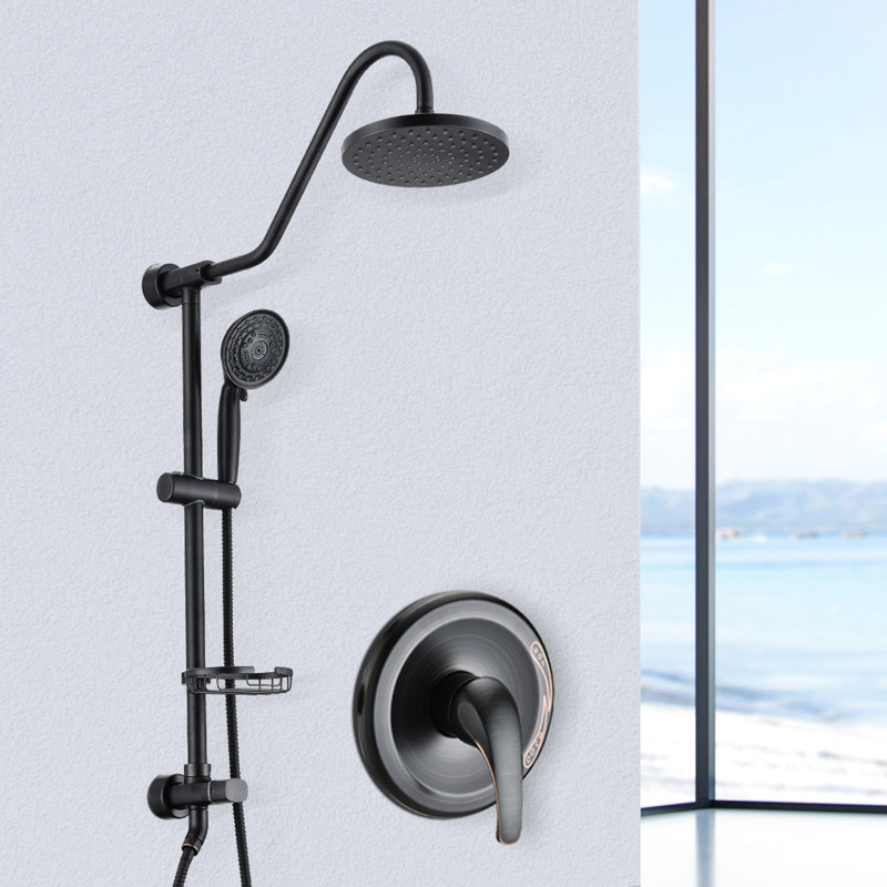 Dual Shower Head System With 8" Rain & Handheld - Strong Water Flow Wall Mounted Noise Insulation