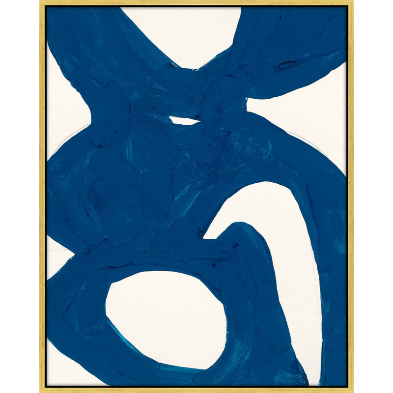 Blue Harmony 1 Print by Andrea Stokes, 38" H x 30" W x 1.375" D, Gold Framed