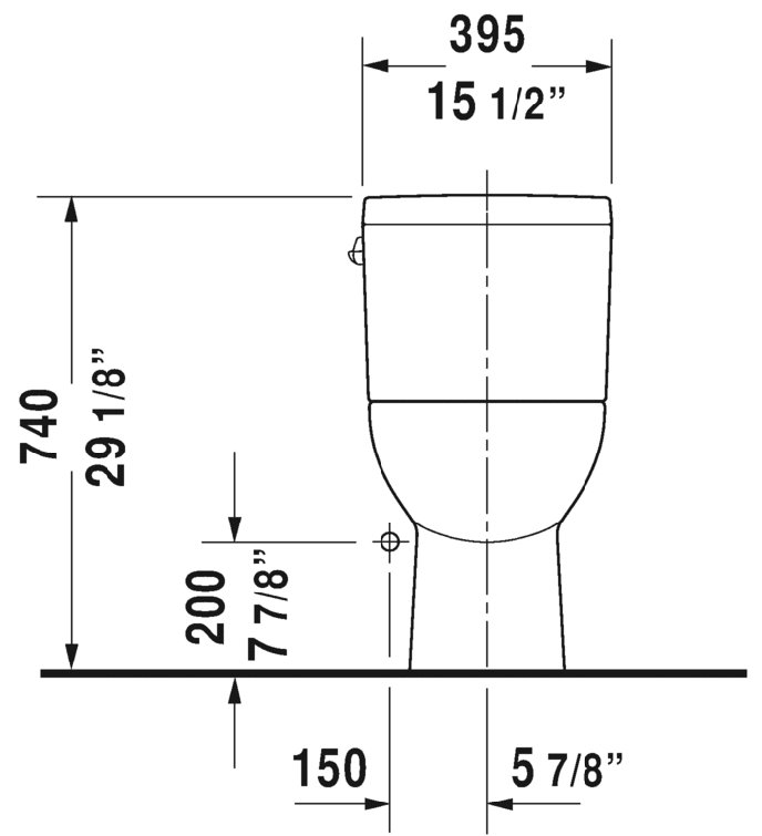 Toilette allongée une pièce D-Code 1,28 GPF (économe en eau) (siège inclus)
