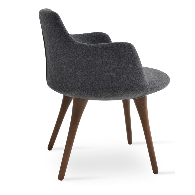 Dervish Metal Solid Back Arm Chair, Dark Gray