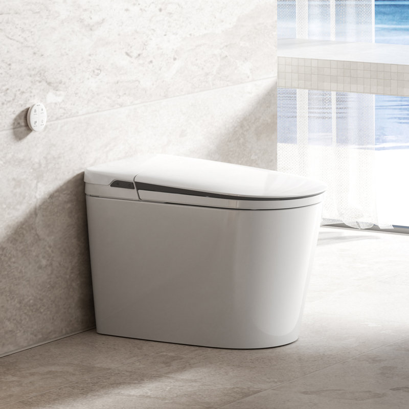 MEJE Smart Toilet , Tankless Toilet with Basic Intelligent Function, Heated Seat, Auto Flush, Foot Kicking Flush, Night Light, Flush Remote Control