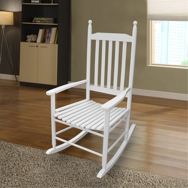 Chaise berçante en bois, Blanc
