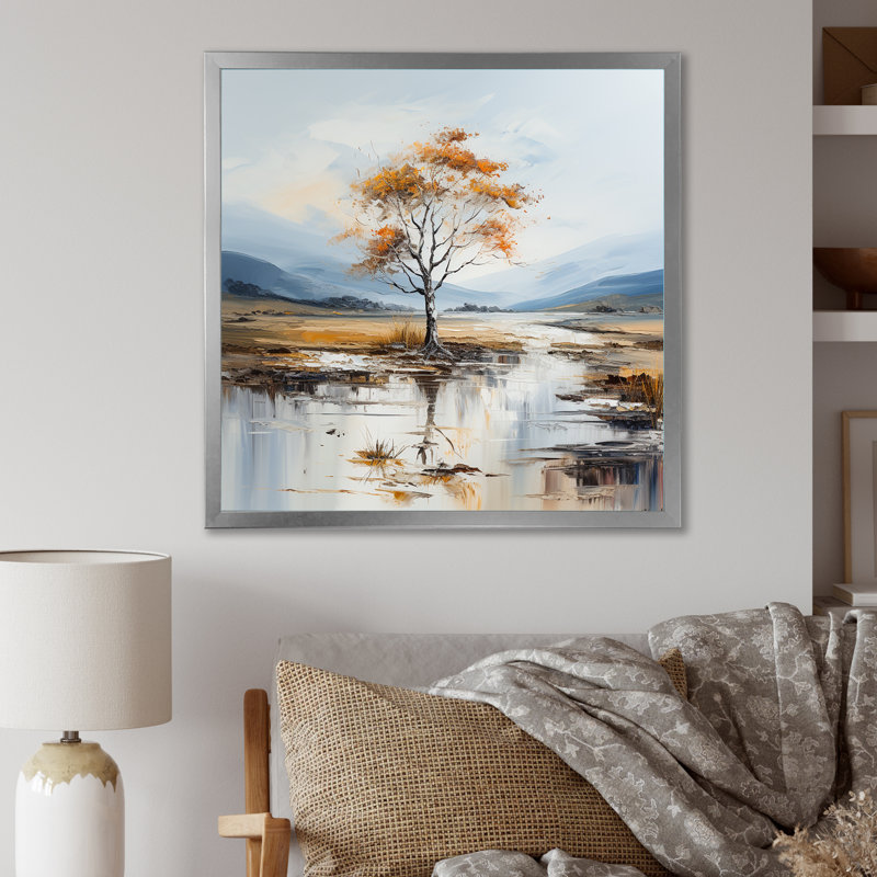 Minimalisme, rivières, élégance résonnante II sur toile, H 24 po x l 24 po x P 1 po, Cadre simple argenté