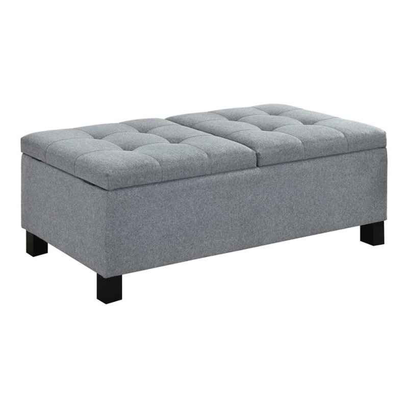 Banc de rangement à couvercle rabattable Arnod, gris
