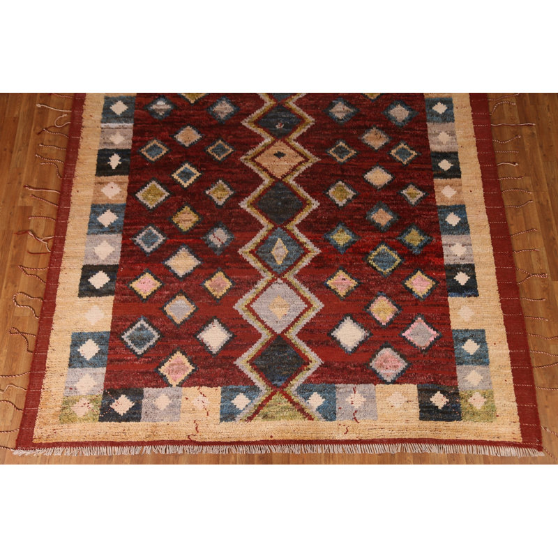 Tapis oriental géométrique marocain fait à la main 8 x 10