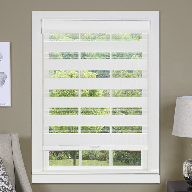Sheer Zebra Shades, 33" W x 72" L, White