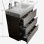 Meuble-lavabo autoportant en noyer de 30 po avec lavabo Alice
