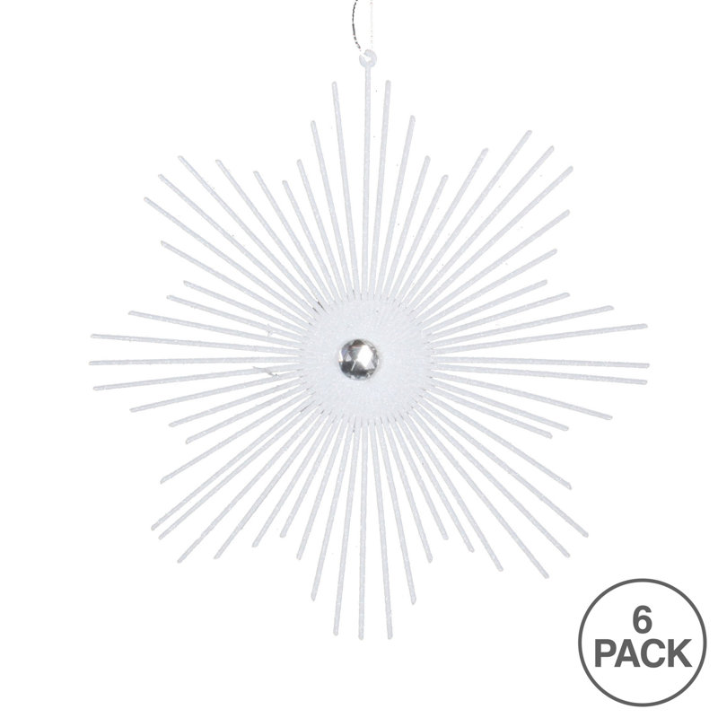 Ornement en forme de flocon de neige scintillant de 6,5 po, Blanc