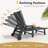 Dareona Outdoor HDPE Adjustable Reclining Chaise Lounge Chair With Wheels & Cup Holder-491231201