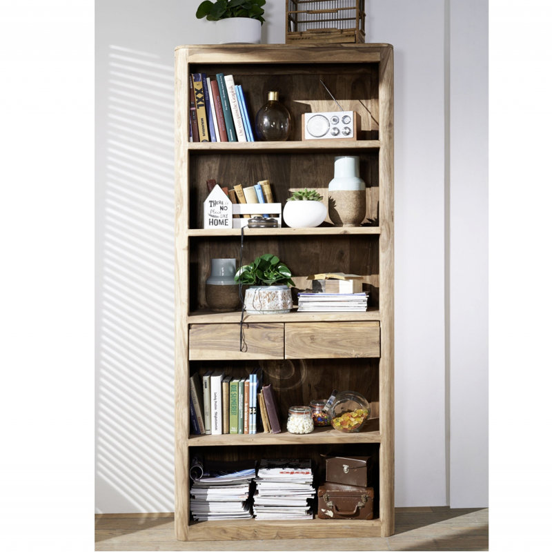 Toronto 205cm H x 88cm W Solid Wood Standard Bookcase, Smoked Cherry