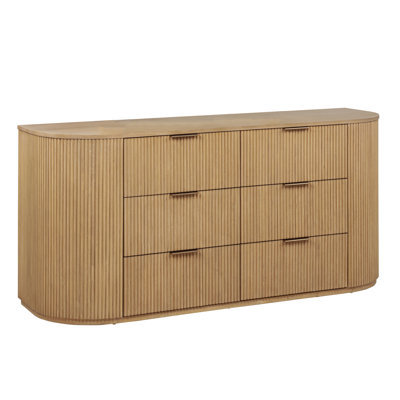 Commode cannelée en bois massif Queensbury