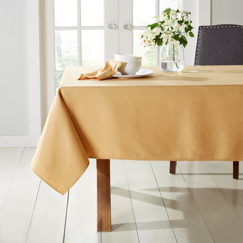Behling Geometric Tablecloth, Yellow, Rectangular 160" x 60"