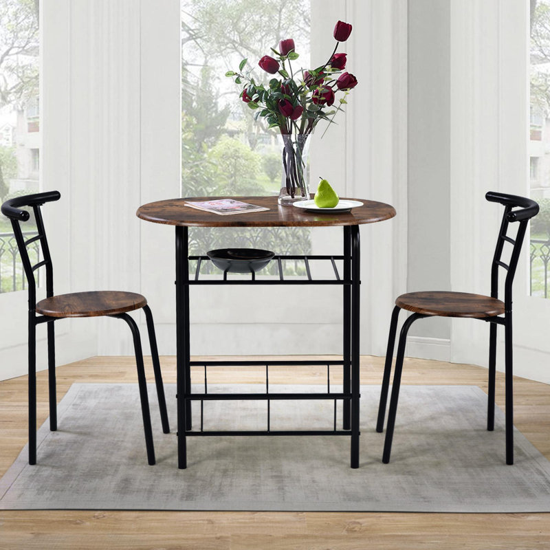 Ruma 2 - Person Dining Set, Brown, Black, Brown/Black
