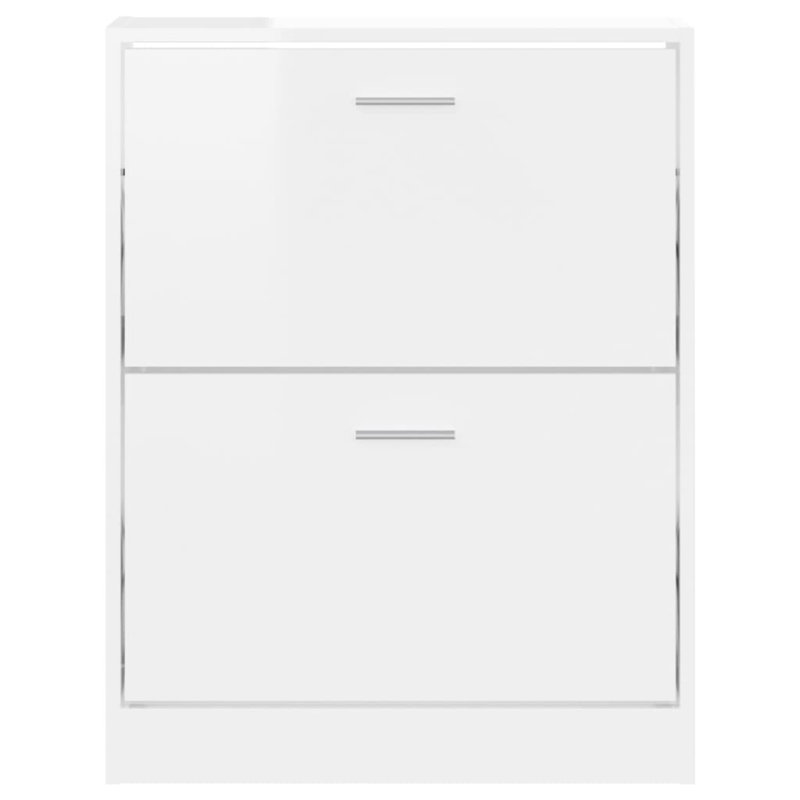 6 Pair Shoe Storage Cabinet, Glossy White