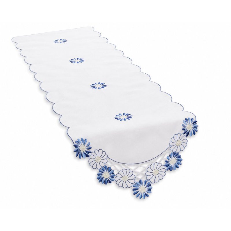 Weidler Embroidered Flower Table Runner, 72" L x 15" W