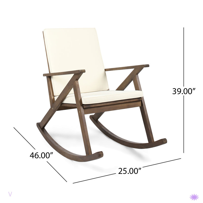 Chaise berçante moderne et confortable, chaise berçante en bois, Beige