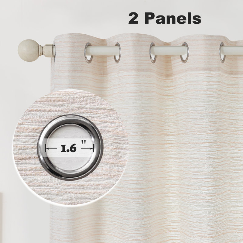 Paire de rideaux filtrant Ombre, L 52 po x L 84 po, Ivoire ivoire