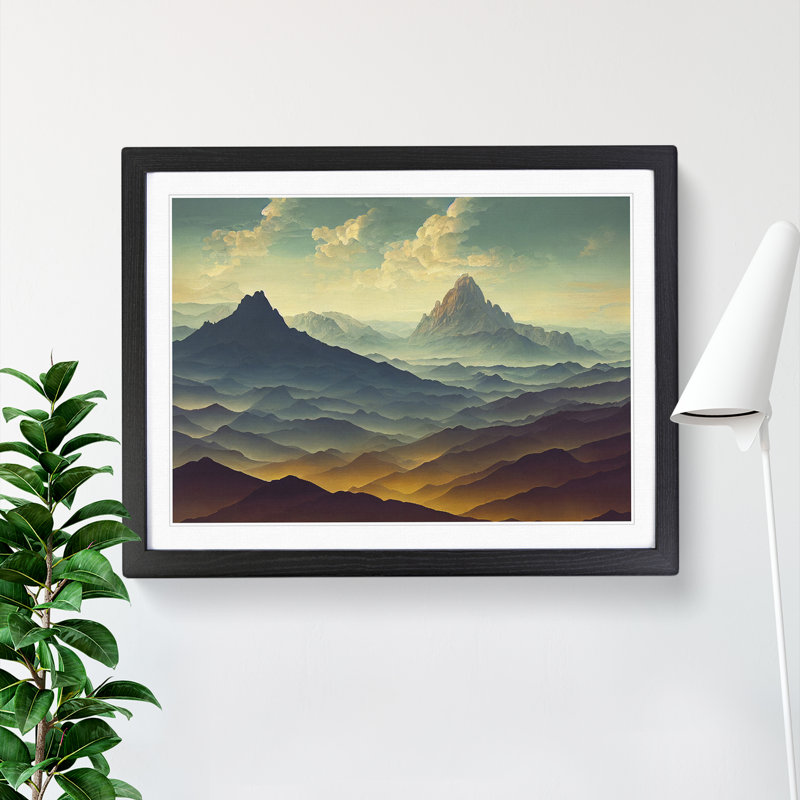 Spirited Mountain Landscape - Framed Print, Black Framed, 34cm H x 46cm W x 2cm D