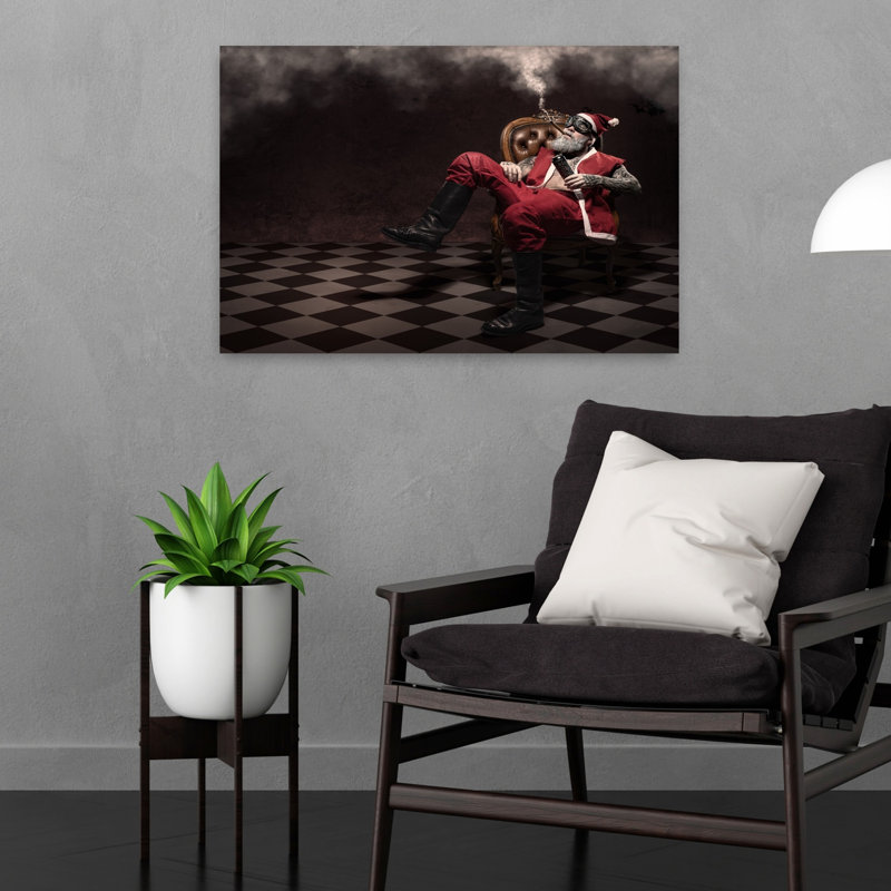 «Modern Santa Relaxing Modern Abstract Portrait», reproduction d'art murale, 16" H x 24" W