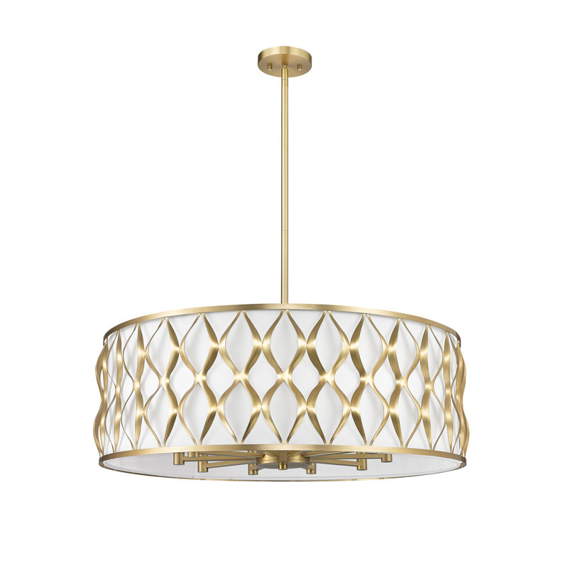 Lustre 10 lumières Sadowski, Or moderne
