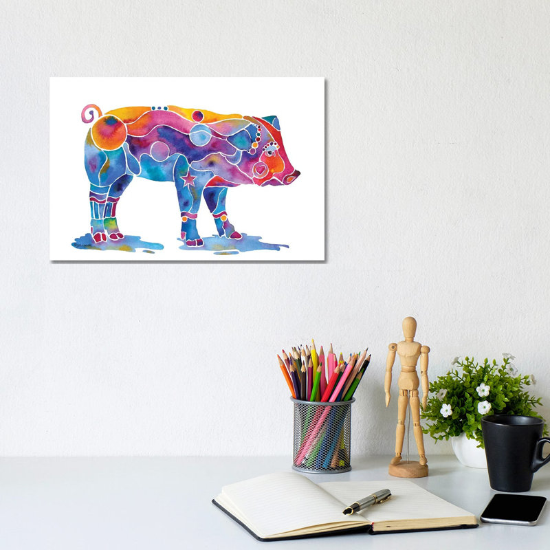 Pig Farm by Jo Lynch - Wrapped Canvas Gallery-Wrapped Canvas Giclée, 20.32cm H x 30.48cm W