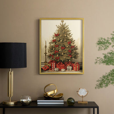 «Christmas Holiday Art CDXCI», reproduction d'art encadrée - bois massif