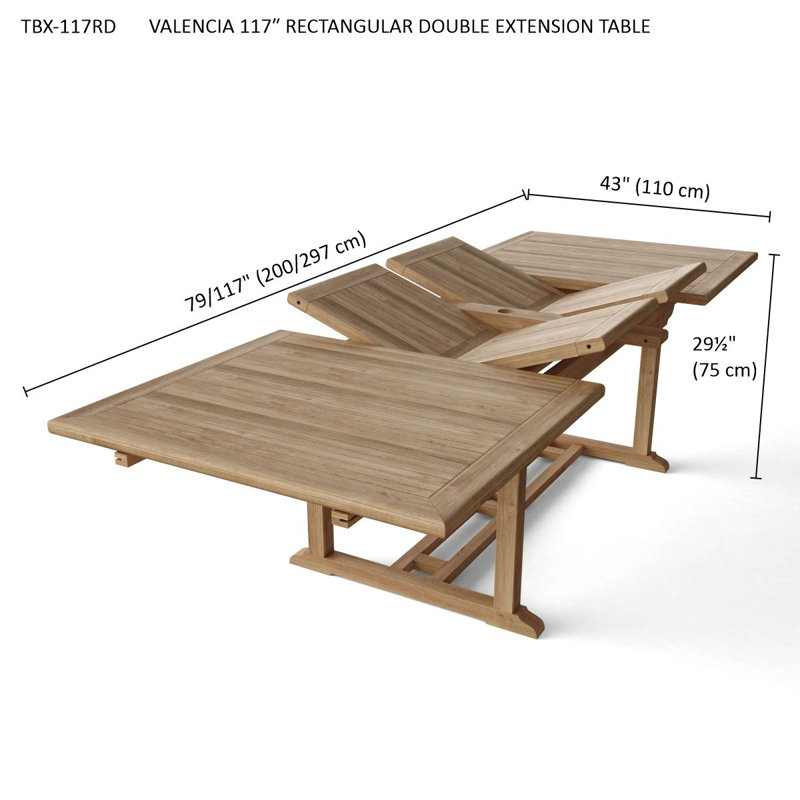 VALENCIA 117" RECTANGULAR DOUBLE EXTENSION TABLE
