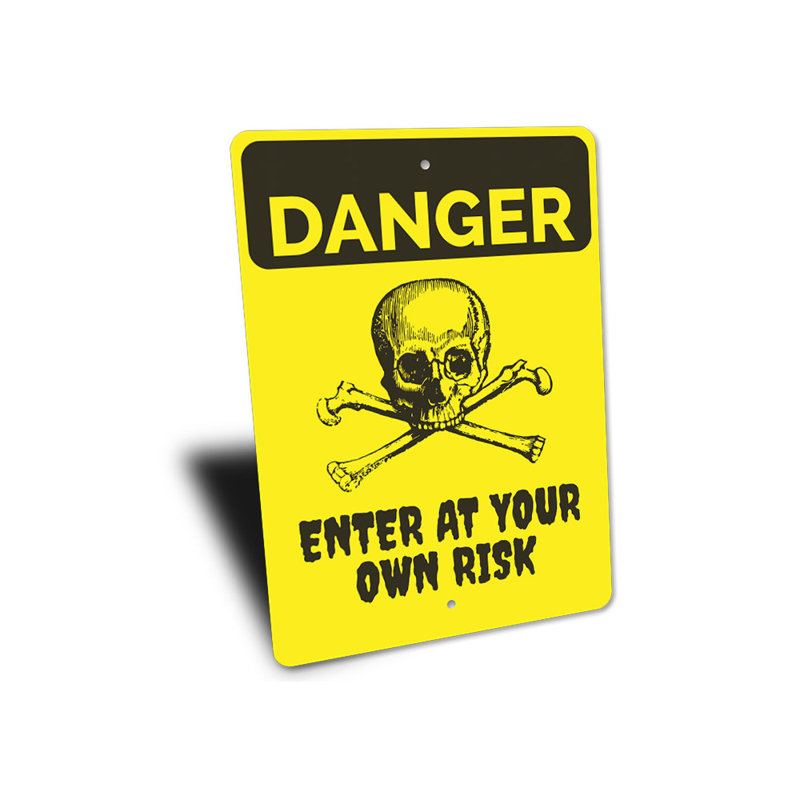 Panneau d'Halloween danger en aluminium, H 14 po x l 10 po x P 0,04 po