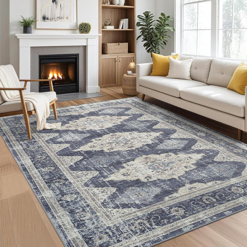 Tapis d'intérieur rétro 5 x 7 po, Rectangle 5 pi x 7 pi