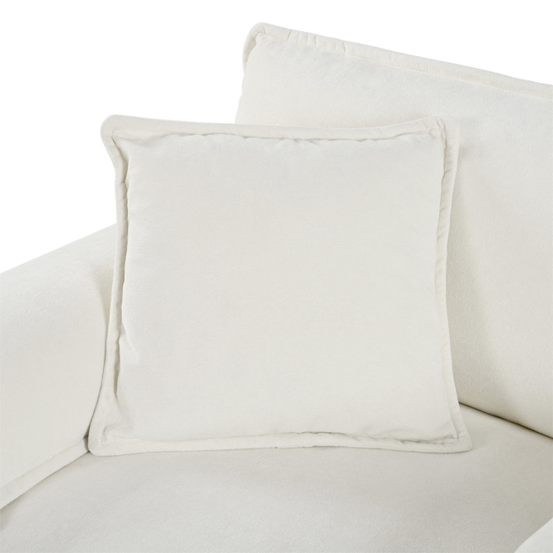 Oversized Chenille Loveseat Sofa, Beige