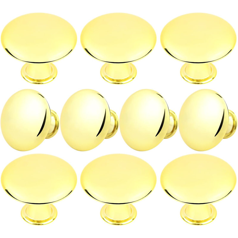 Paquet de 10 boutons d'armoire - Poignées de tiroir rondes en alliage d'aluminium avec vis pour quincaillerie de porte de salle de bain