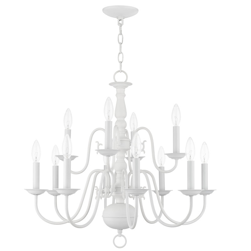 Wigmore 12 - Light Dimmable Empire, Tiered, Classic / Traditional Chandelier, White