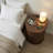 Ф 23.62''Mid-Century Modern Round Nightstand with Charging Station, Walnut Finish Cylinder Side Table with Sliding Door and Storage