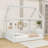 Full Size Upholstered House-Shaped Daybed with Touchable LED Lighting and Slats-1926660187