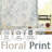 Neacsa Linen Semi Sheer Peony Flower Patterned Rod Pocket Curtain Pair-38675487-27720682