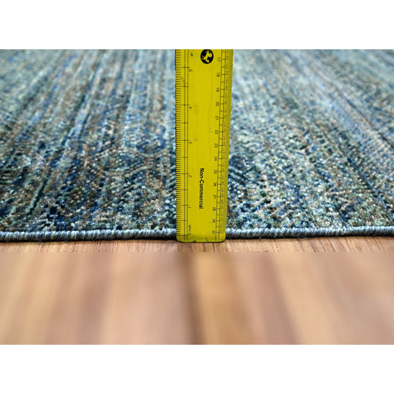 3'x5' Blue Hand Knotted Kohinoor Heritta Repetitive Design Plush Wool Rug 2808278493EE4DB7BEE752CAAE98363C