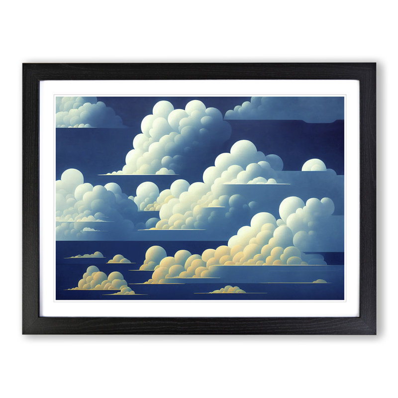 Desirable Clouds - Single Picture Frame Print, Black, 46cm H x 64cm W