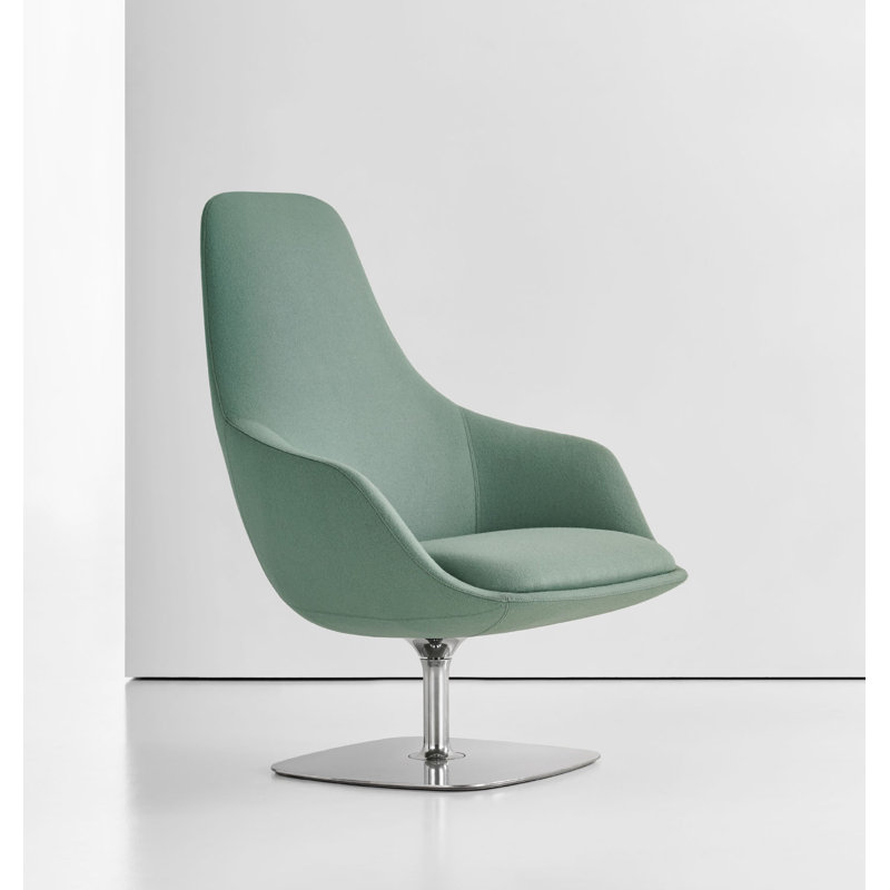 Canelle Swivel Lounge Chair, Polished Steel, Vella - Admiral