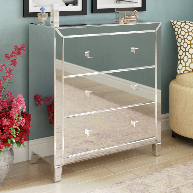 Commode décorative 3 tiroirs Zeringue, Miroir