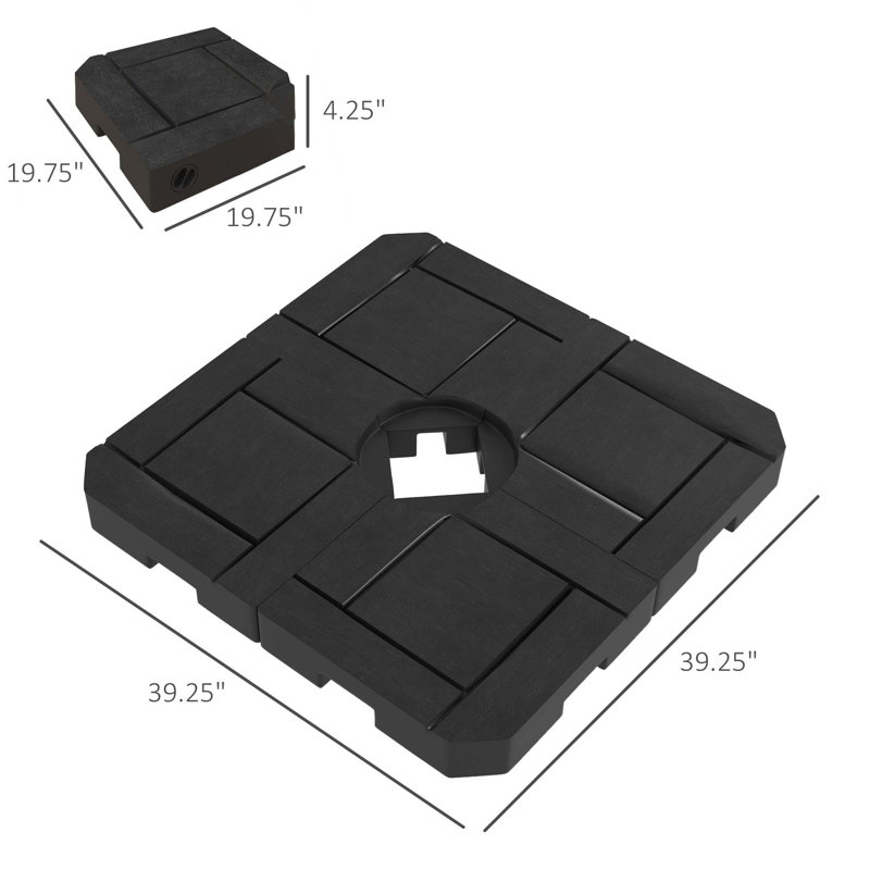 Ensemble de poids de base polyvalent pour la stabilité et la commodité à l'extérieur, Noir