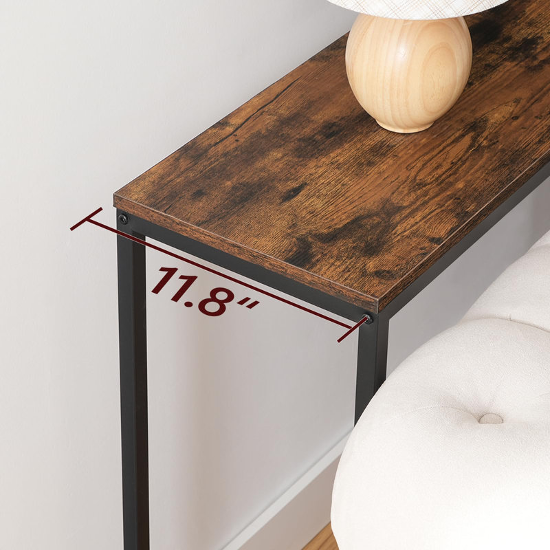 78.7" Console Table With USB Ports, Sofa Table, Narrow Entryway Table With Outlets, 11.8" Wide Couch Table, Industrial Entry Table, Rustic Brown