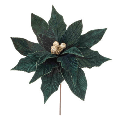 Tige de poinsettia vert forêt (ensemble de 2)