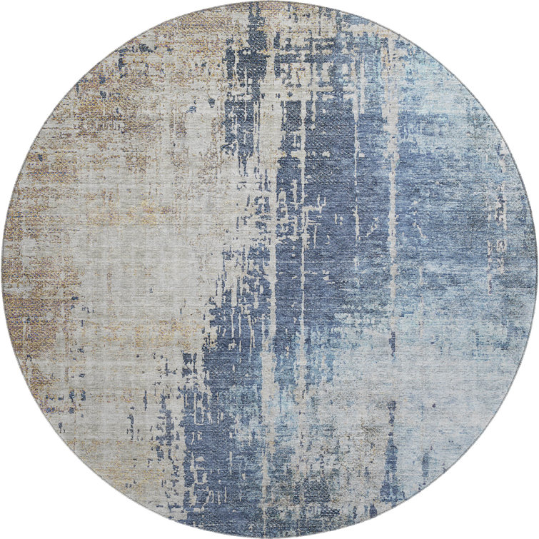 Premium Machine Washable Prisco Navy Rug