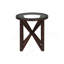 Table basse moderne simple en verre, table basse en verre trempé et base en bois massif-890290910