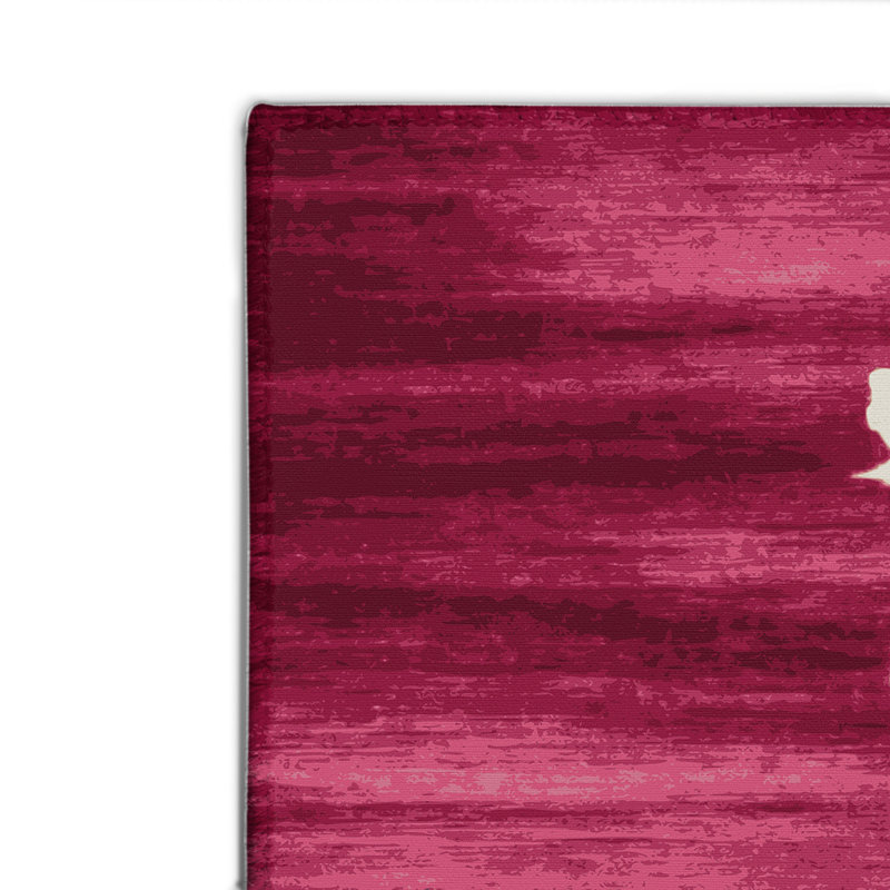 Tapis intérieur et extérieur rouge Watercolor, Rectangulaire 2 pi x 3 pi