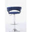 Ensemble de tabourets de bar 2 pièces, avec repose-pieds chromés et velours à hauteur ajustable avec tabouret de bar minimaliste chromé-1112000243