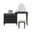Coiffeuse avec miroir lumineux, 3 tiroirs, 1 chaise