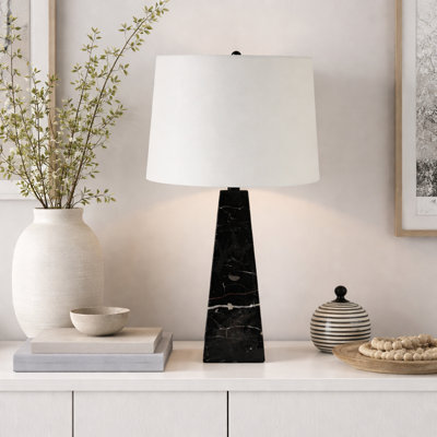 30X16" Tapered Marble Lamp, Black