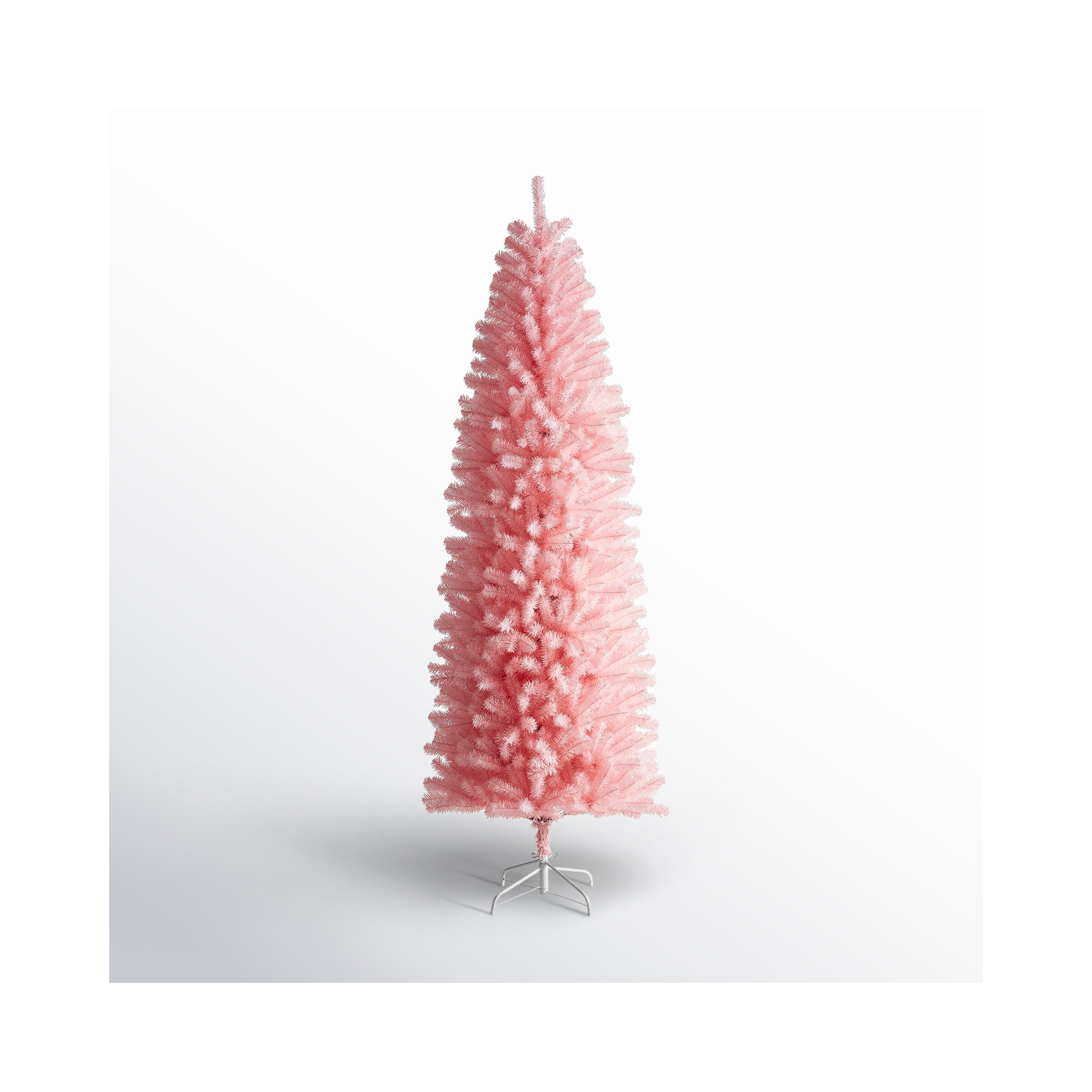 Pink Pencil Tinsel Artificial Christmas Tree, 7.5ft
