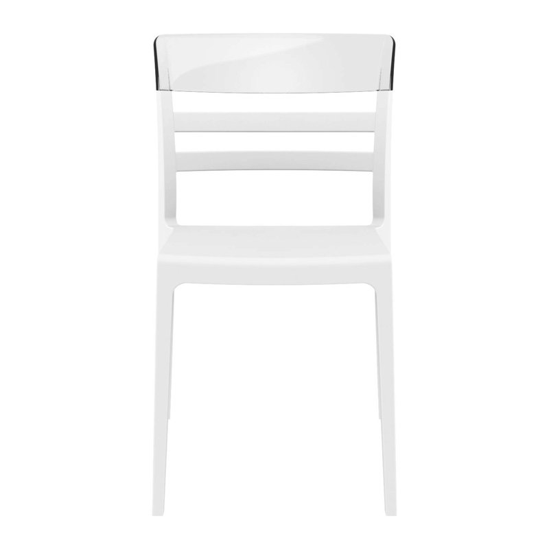 Milliman Stacking Patio Dining Side Chair, White/Transparent Clear